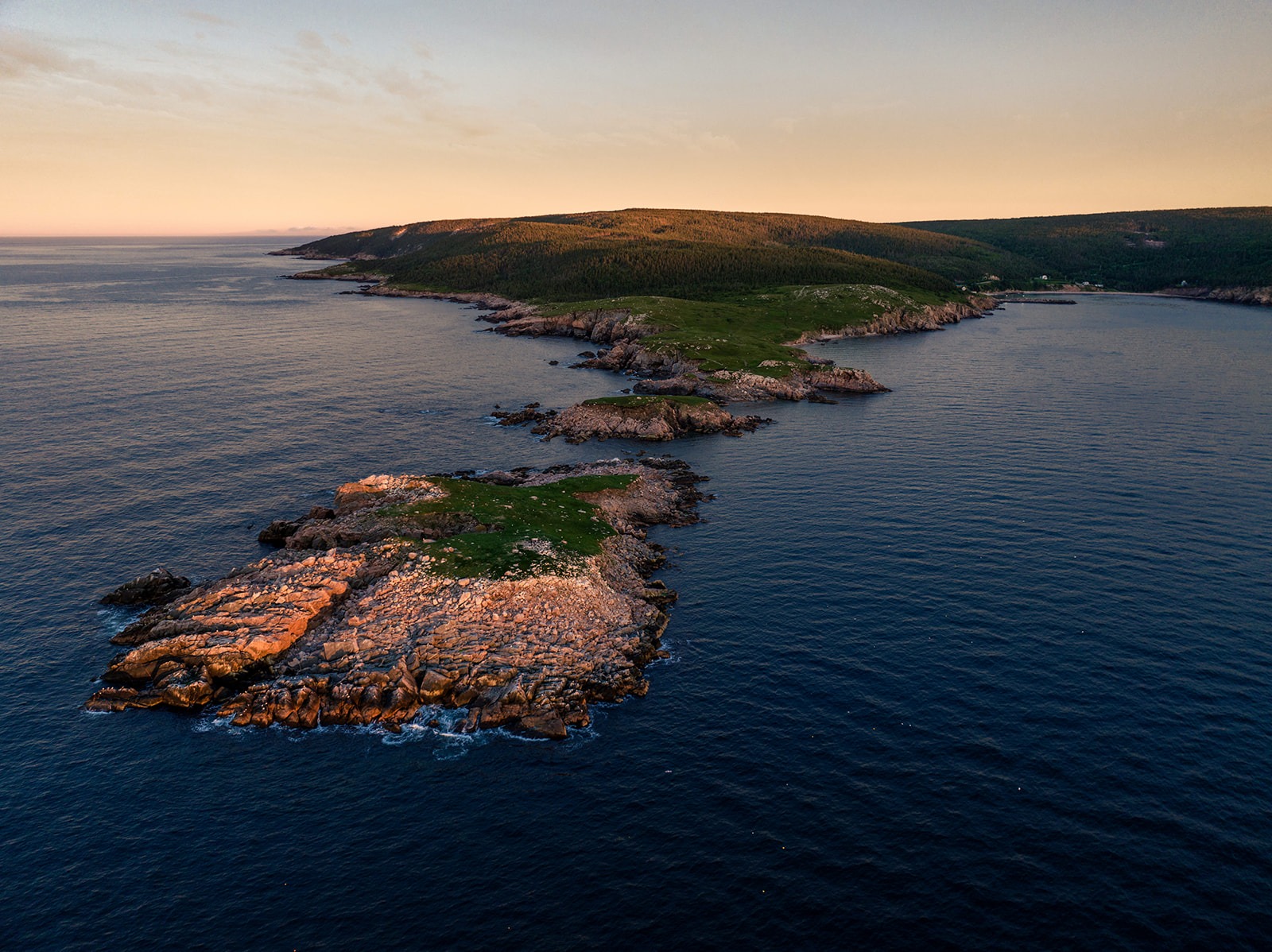 Cape Breton Elopement at White Point Hike and Keltic lodge in Summer drone view