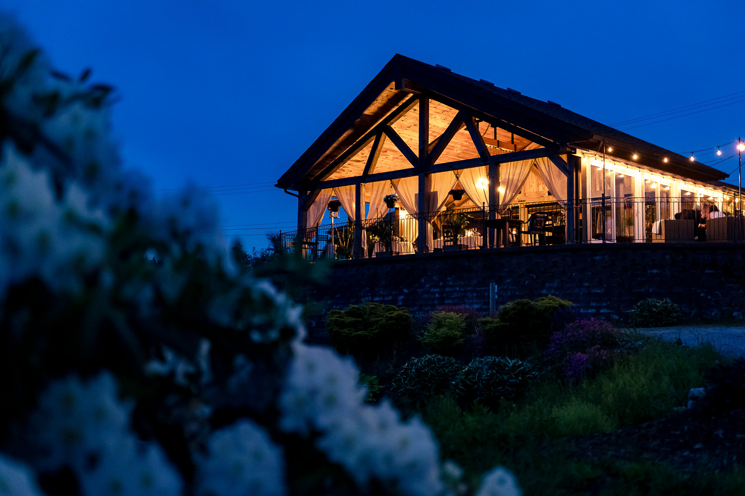 Halifax Wedding Venue, Martin's Kitchen at dusk.