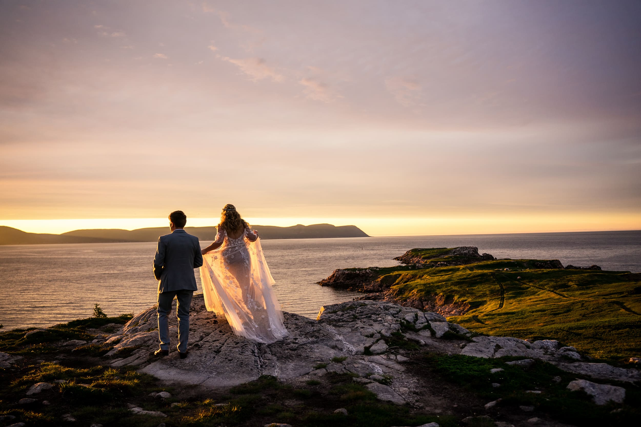 Intimate elopement ceremony along the Cape Breton coastline in Nova Scotia